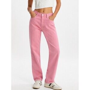 Pistola Cassie High Waisted Straight Leg Women's 24 Pink Casual Retro Denim Chic